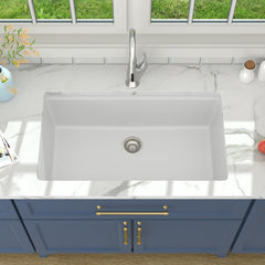 Lordear 30-Inch White Undermount Composite Workstation Sink