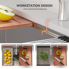 Lordear 27'' Stainless Steel Undermount Workstation Kitchen Sink