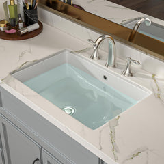 Lordear 20x14-Inch White Rectangular Ceramic Undermount Bathroom Sink