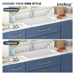Lordear 32'' Undermount Kitchen Sink Fireclay
