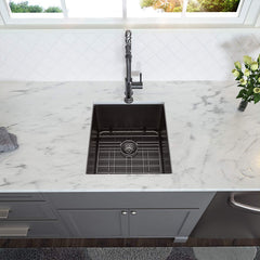 Lordear 15'' x 17'' Undermount Single Bowl Stainless Steel Bar Sink