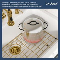 Lordear 33-Inch Drop-In Kitchen Sink Single Bowl