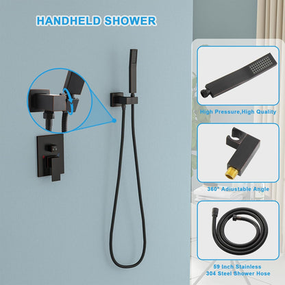 Lordear 10 Inch Shower System Wall Mounted Faucet Set Oil Rubbed Bronze Stainless Steel Shower Head with Handheld and Brass Valve Included  from Lordear