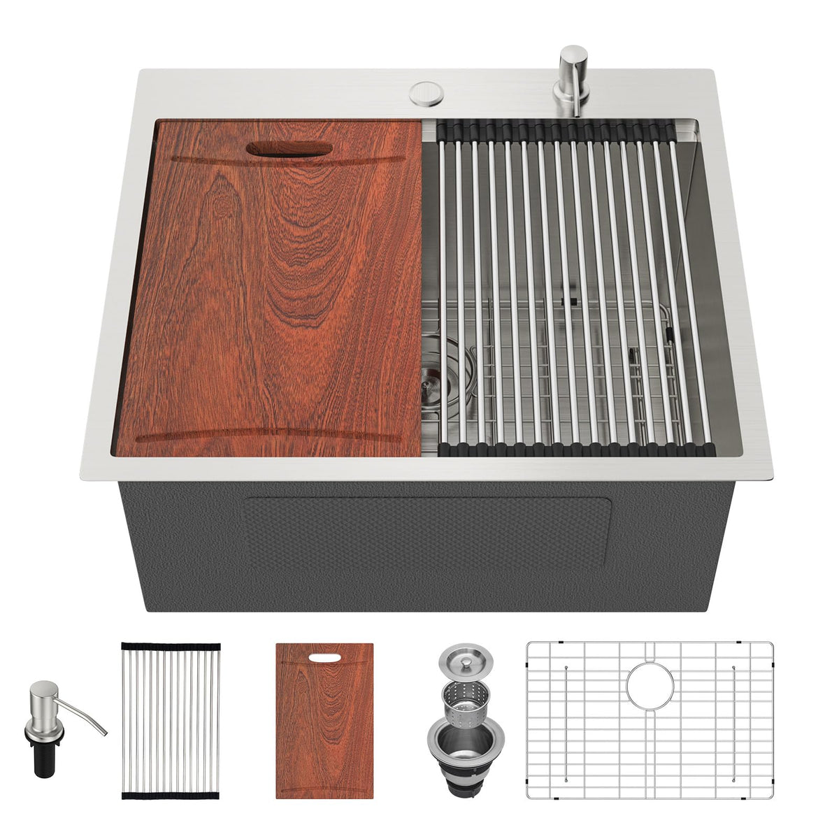 Lordear 25 Inch Workstation Laundry Sink