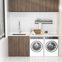 Lordear 24x18x12 Inch Undermount Granite Composite Laundry Sink