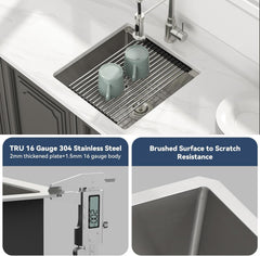 Lordear 13x15-Inch Stainless Steel Undermount Workstation Bar & Prep Sink