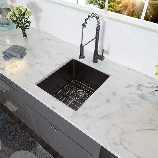 Lordear 15'' x 17'' Undermount Single Bowl Stainless Steel Bar Sink