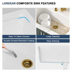 Lordear 30-Inch Undermount Kitchen Sink Single Bowl