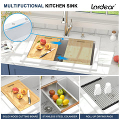 Lordear 30-Inch Drop-In Kitchen Sink Single Bowl