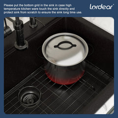 Lordear 33-Inch Drop-In Kitchen Sink Single Bowl