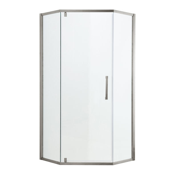 72 Inch Height Frameless Corner Shower Door Pivot Tempered Glass Shower Door Bathroom Glass Door-Brushed Nickel  from Lordear