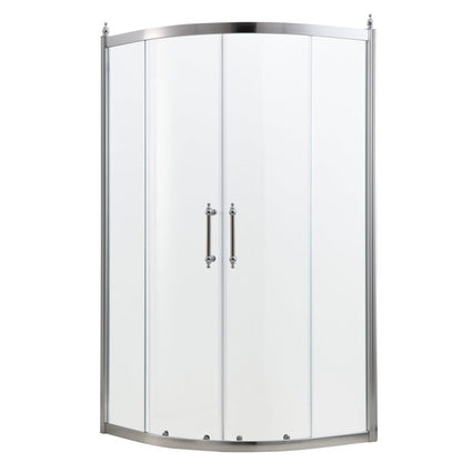 72in Height Frameless Neo-Round Shower Door Bathroom Double Sliding Glass Door 1/4 in. Glass Door  from Lordear