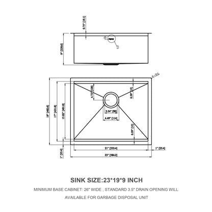 Lordear 23 Inch Undermount Kitchen Sink with Ledge Workstation, Stainless Steel Single Bowl Kitchen Sink Basin ﻿  from Lordear