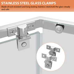Lordear 72'' Tempered Glass Frameless Corner Frame Shower Door