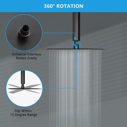 8 Inch Square Rain Shower Head 1.8 GPM High Pressure Shower Head Stainless Steel Shower Head-Oil Rubbed Bronze  from Lordear