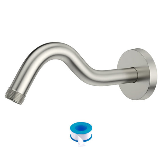 8 Inch Wall Mounted Shower Arm Stainless Steel Shower Head Pipe Extension Shower Arm with Flange-Brushed Nickel  from Lordear