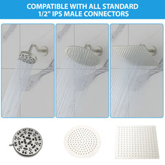 Lordear 8'' Stainless Steel Wall Mounted Extension Shower Arm  from Lordear