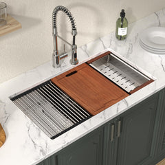 Lordear 30'' Undermount Kitchen Sink Single Bowl With Accessories