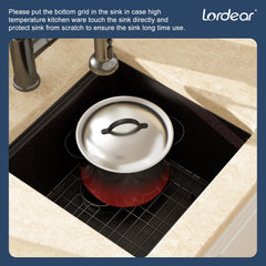 Lordear 15x18 Inch Undermount Bar Sink Single Bowl