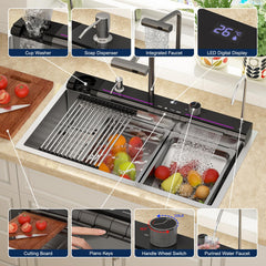 Lordear 33 Inch Drop-In Kitchen Sink