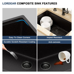 Lordear 30-Inch Undermount Kitchen Sink Single Bowl