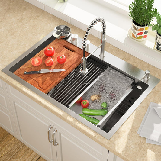 Lordear 33 Inch Drop-In Kitchen Sink