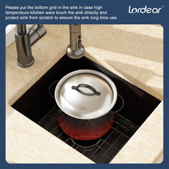 Lordear 18x15-Inch Black Composite Bar Sink