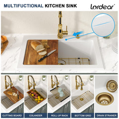 Lordear 30-Inch Drop-In Kitchen Sink Single Bowl