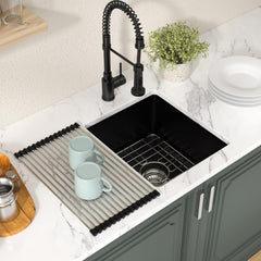 Lordear 18x15x9 Inch Undermount Quartz  Bar Sink Single Bowl
