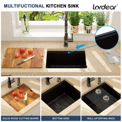 Lordear 21-Inch Undermount Bar Sink Single Bowl
