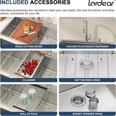 Lordear 33 Inch Drop-In Kitchen Sink