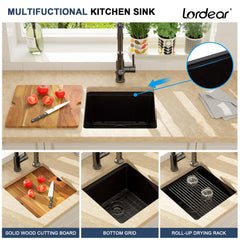 Lordear 15x18 Inch Undermount Bar Sink Single Bowl