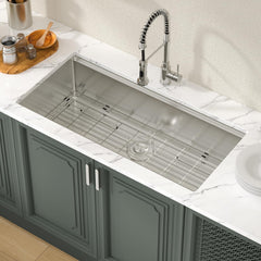 Lordear 39-Inch Undermount Workstation Kitchen Sink Single Bowl
