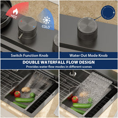 Lordear 30 Inch Black Drop-In Kitchen Sink
