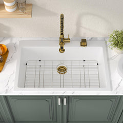 Lordear 33-Inch Drop-In Kitchen Sink Single Bowl