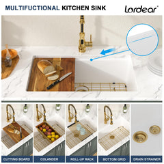 Lordear 30-Inch Undermount Kitchen Sink Single Bowl