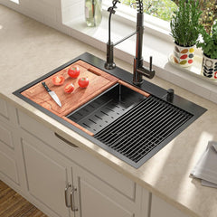 Lordear 30 Inch Drop-In Workstation Kitchen Sink