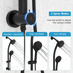 Lordear Stainless Steel Spa Rain Shower Head Combo