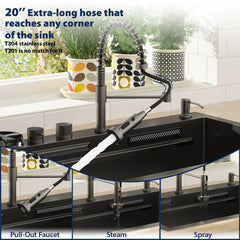 Lordear 30 Inch Black Drop-In Kitchen Sink