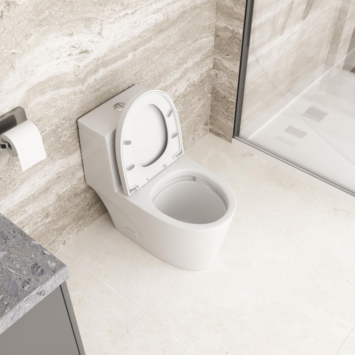 Lordear White Ceramic One Piece Floor Bidet Toilet with Comfort Wider Chair Seat  from Lordear