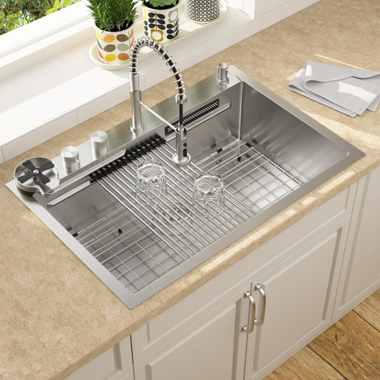 Lordear 33 Inch Drop-In Kitchen Sink