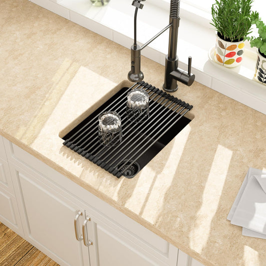 Lordear 18x15-Inch Black Composite Bar Sink