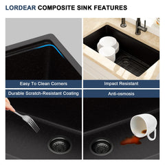 Lordear 33-Inch Undermount Kitchen Sink Single Bowl