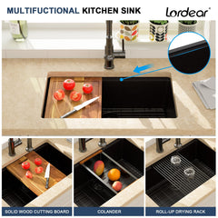 Lordear 30-Inch Undermount Kitchen Sink Single Bowl