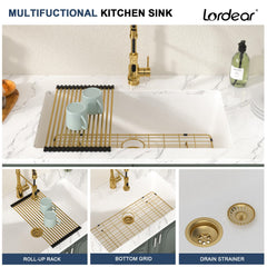 Lordear 33-Inch Undermount Kitchen Sink Single Bowl