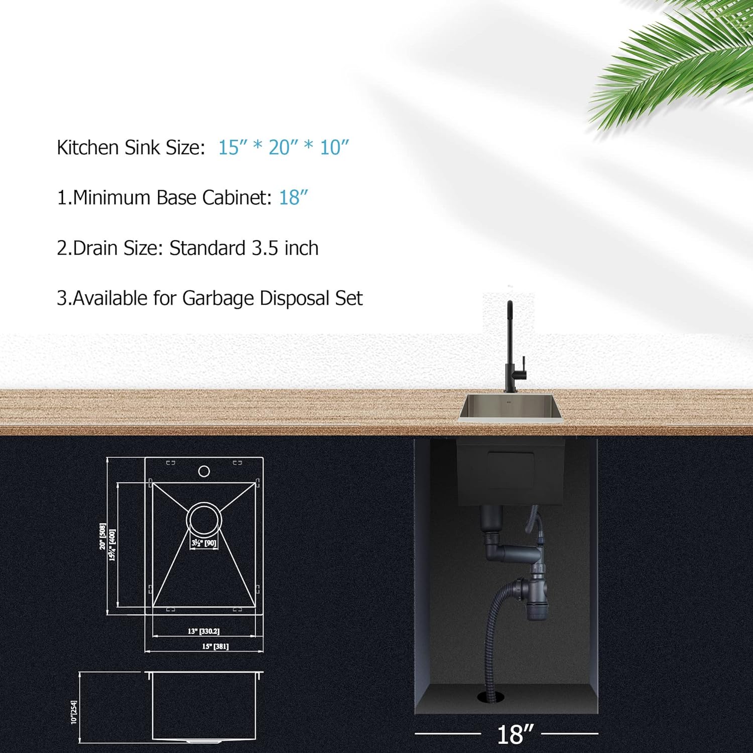 15x20 Inch Topmount Bar Sink 16 Gauge Stainless Steel Bar Prep Sink Drop In Kitchen Sink Deep Single Bowl Sinks With Accessories  from Lordear