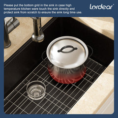 Lordear 32x19x9 Inch Undermount Kitchen Sink Single Bowl
