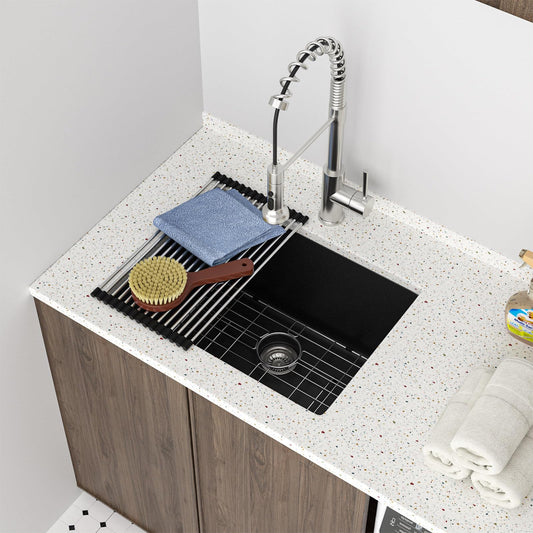 Lordear 24x18x12 Inch Undermount Granite Composite Laundry Sink
