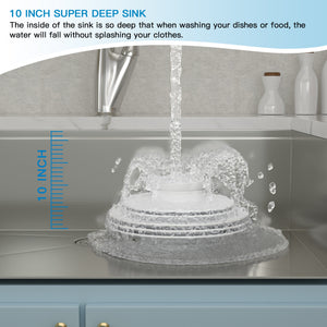 Lordear 28/33 inch Undermount Kitchen Sink Workstation Sink 16 Gauge Stainless Steel Kitchen Sink Single Bowl Sink