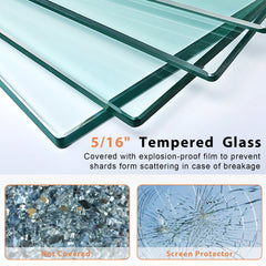 Lordear 72'' Tempered Glass Frameless Corner Frame Shower Door